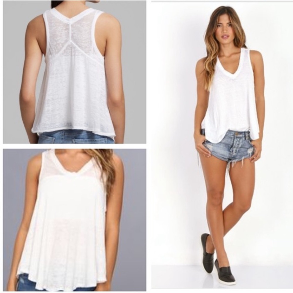 Free People White Tank Sheer XS